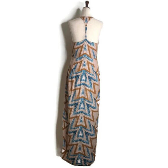 Free People Geo Tribal Print Serves You Right Maxi Dress Slit Size 2 - Picture 4 of 8